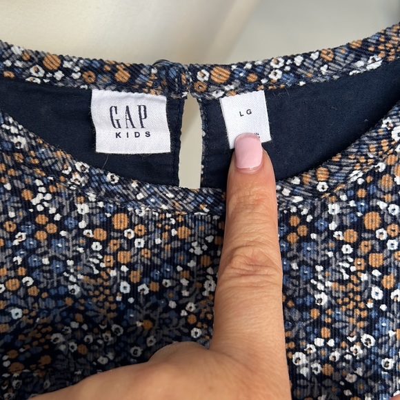 Brand new Kids size L GAP Tiered Corduroy Dress with floral print - Picture 3 of 9